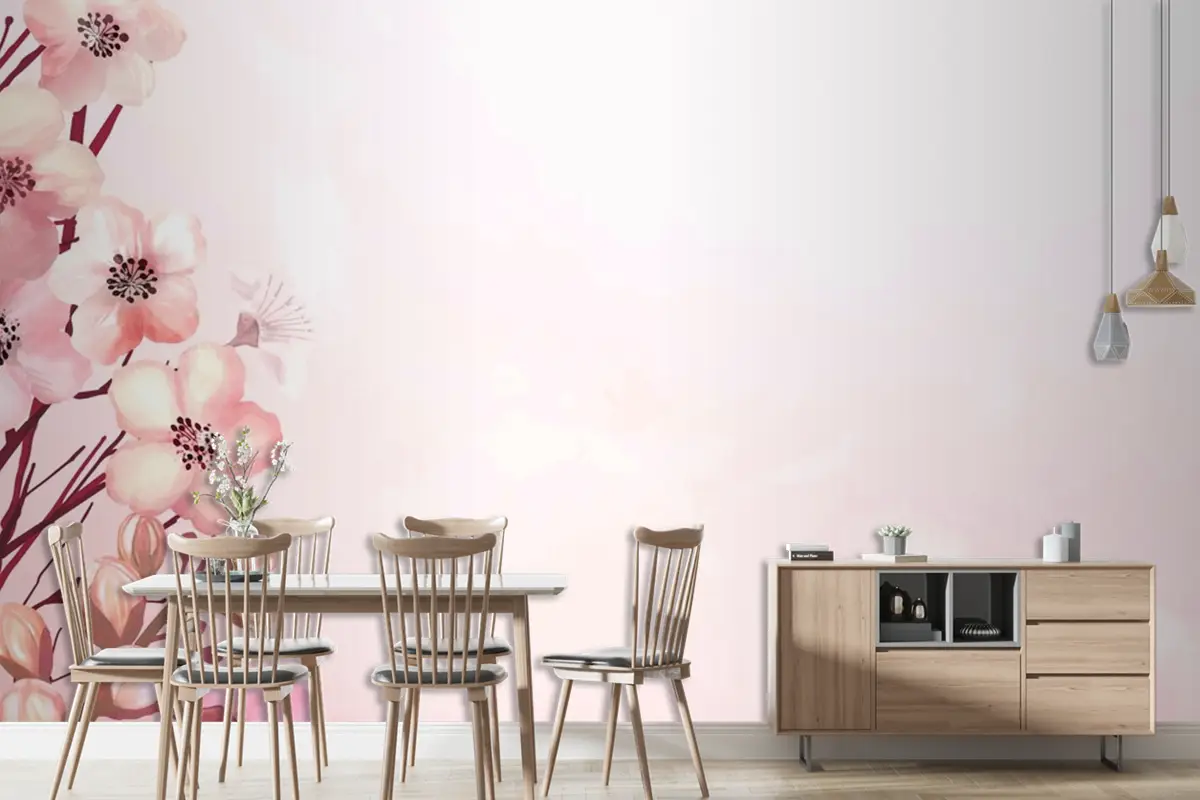 Kiraz Çiçeği Çerçeve Duvar Kağıdı