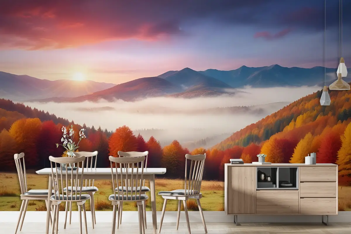 Renkli Doğa Sonbahar Duvar Kağıdı 