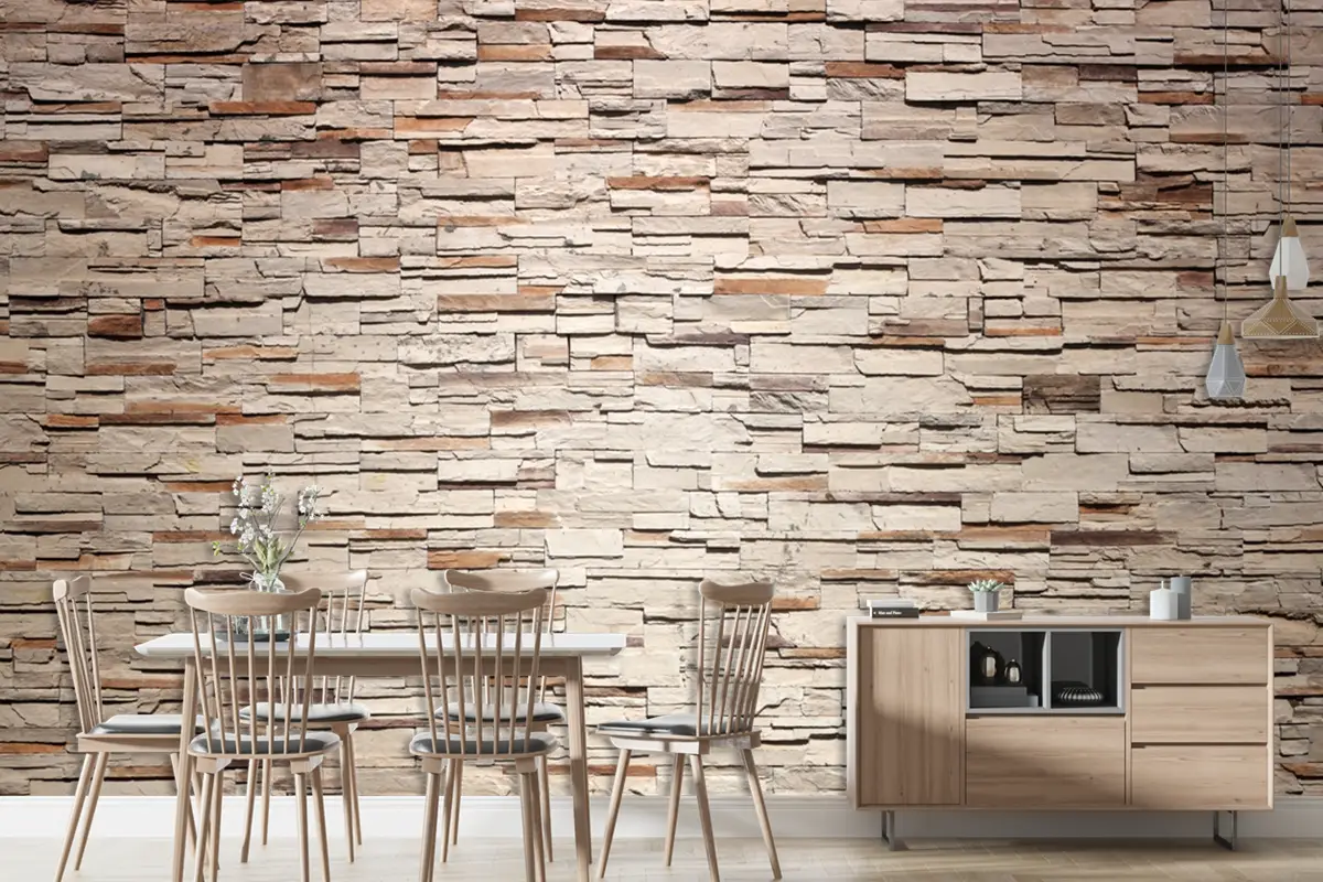 Dekoratif Arduvaz Taşı Duvar Yüzeyi Deseni Duvar Kağıdı