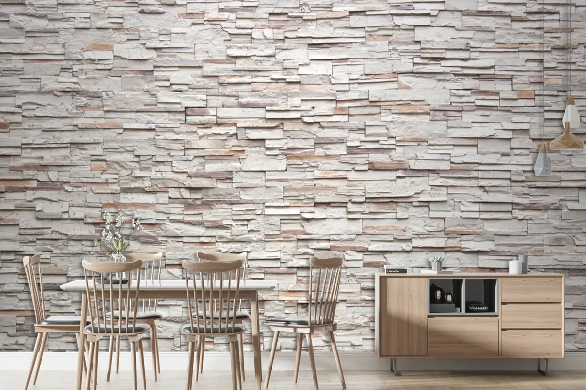 Dekoratif Taş Duvar Arka Plan Deseni 3D Duvar Kağıdı