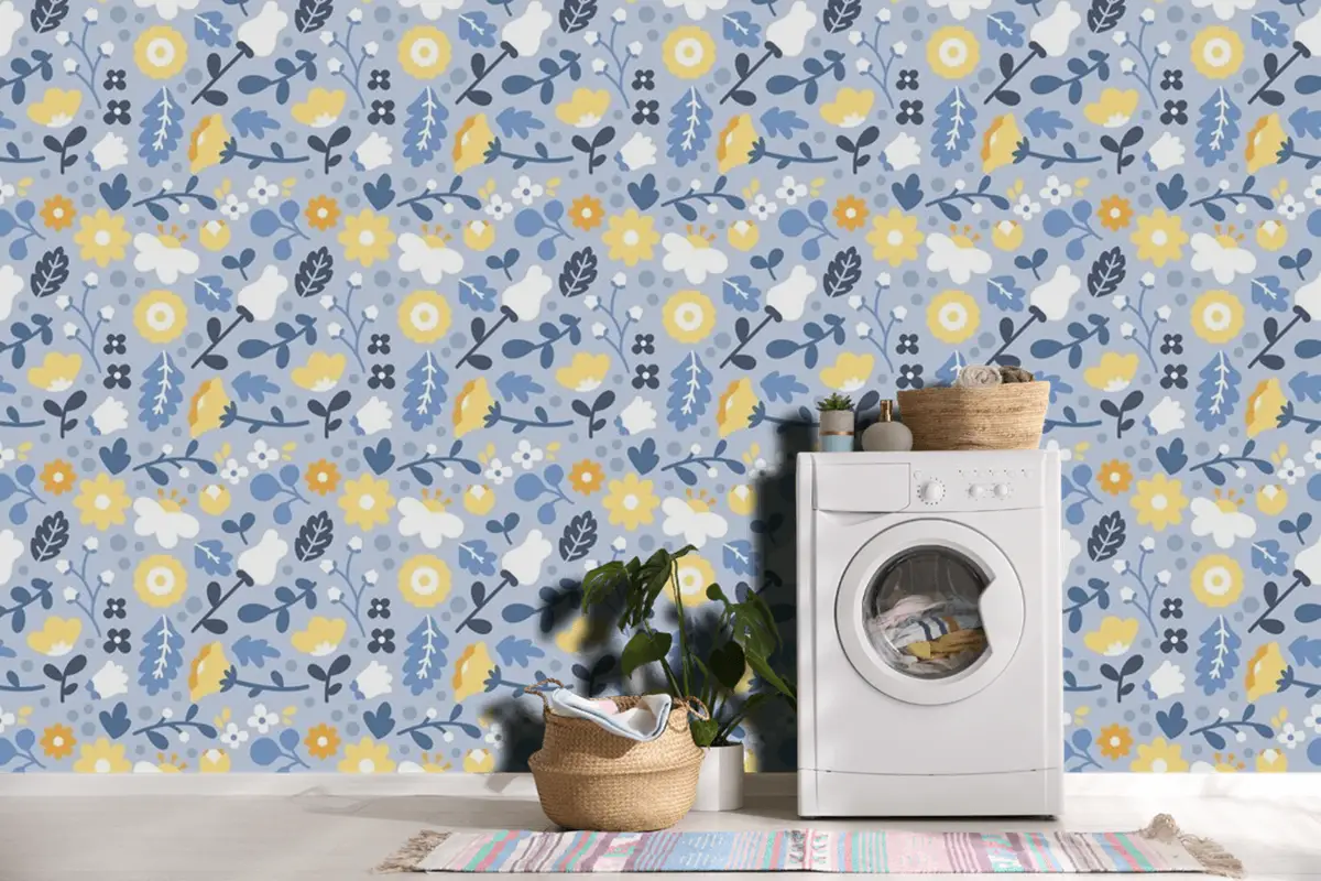 Ditsy Renkli Çiçek Duvar Kağıdı 