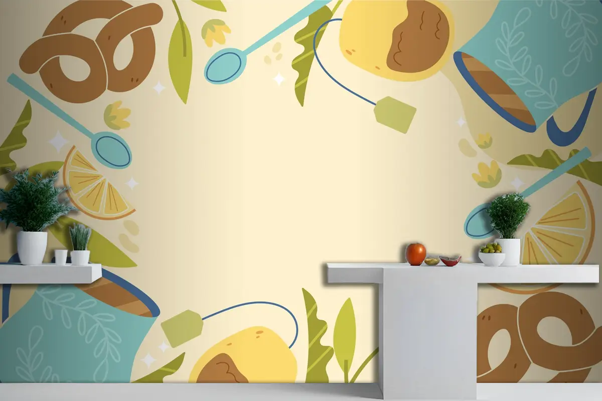 Düz Uluslararası Çay Günü Mutfak Duvar Kağıdı