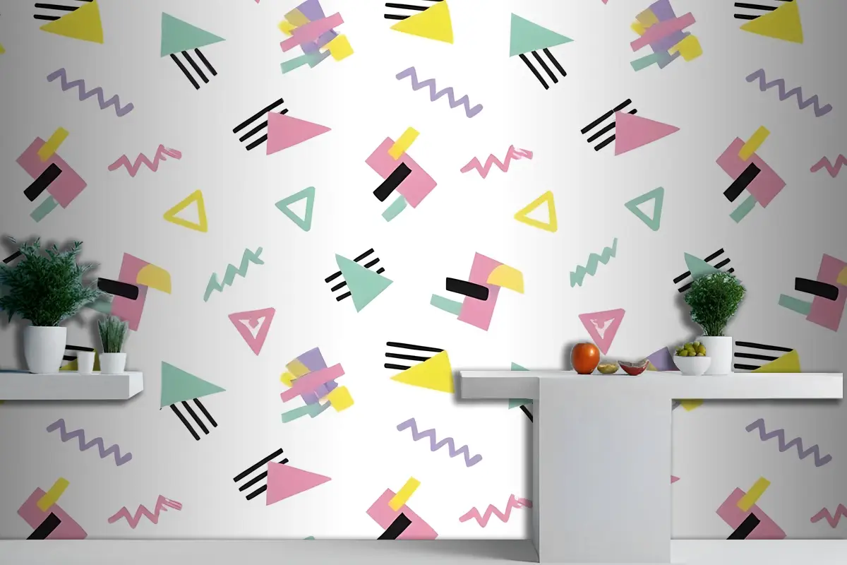 Geometrik 90'lar Duvar Kağıdı 