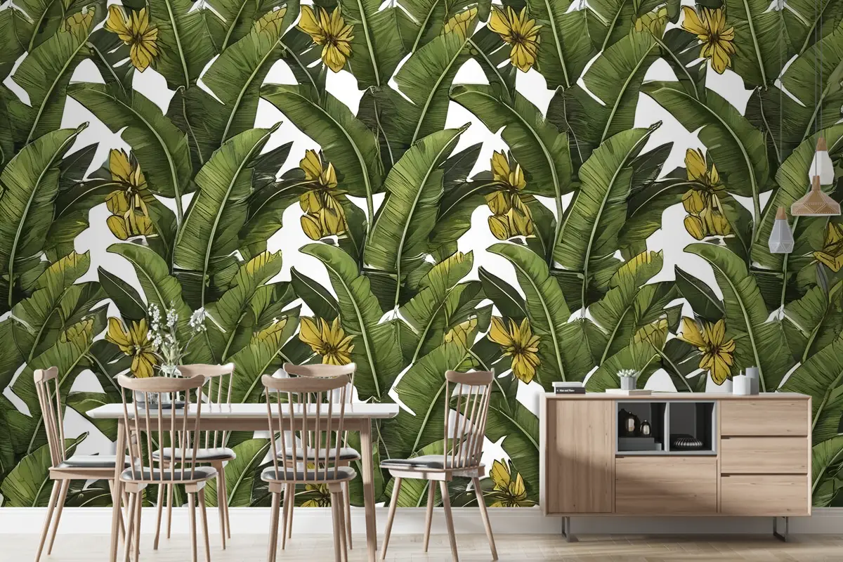 Yeşil Muz Yaprakları Duvar Kağıdı