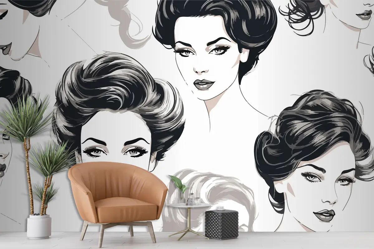 Güzel Şık Başlı Zarif Kadın Kuaför Duvar Kağıdı