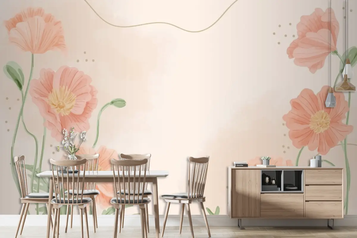 El Boyalı Suluboya Çiçek Arka Plan Duvar Kağıdı 