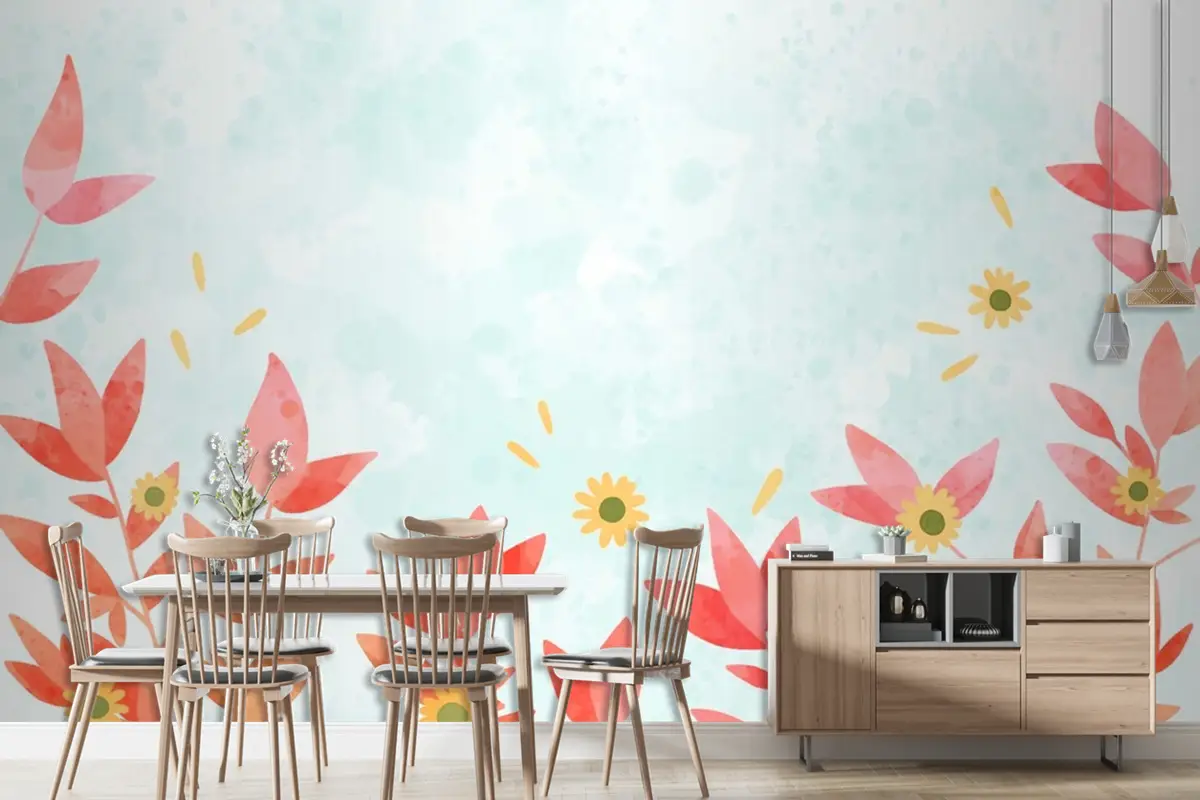 El Boyalı Suluboya Doğa Arka Plan Duvar Kağıdı 