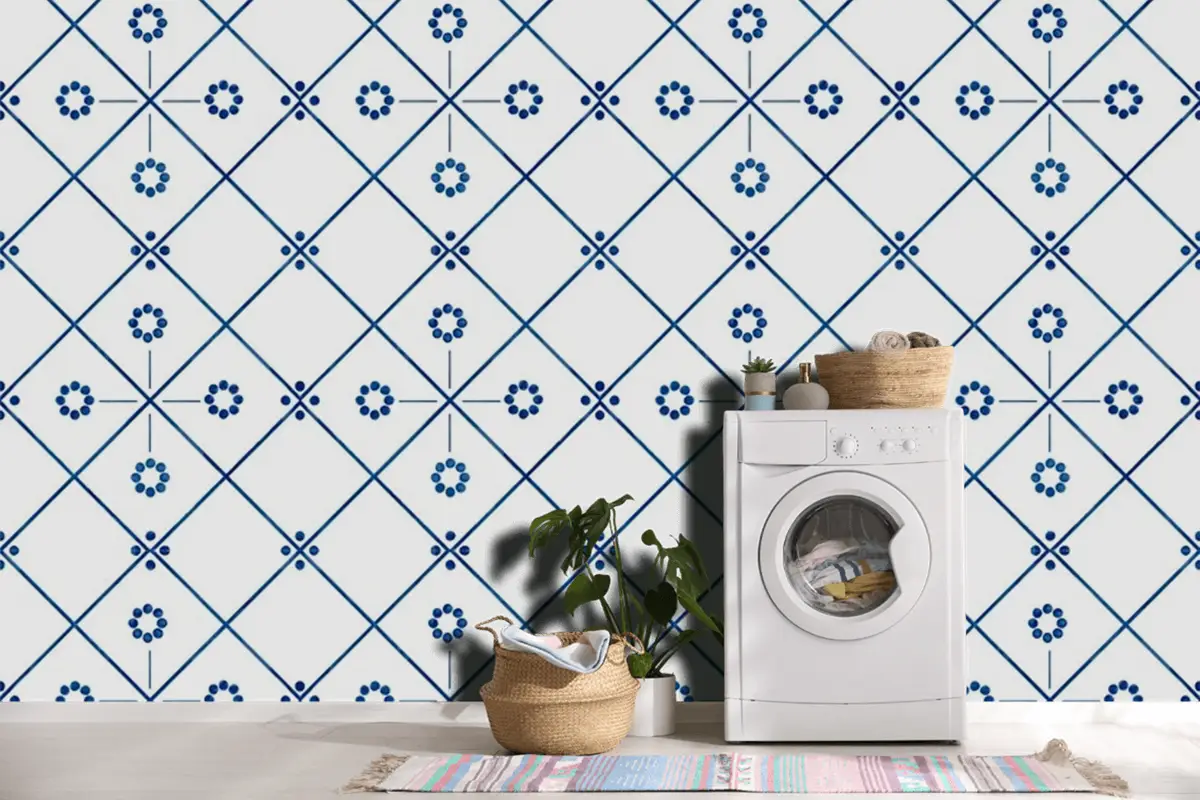 Fayans Dokulu Desen Duvar Kağıdı