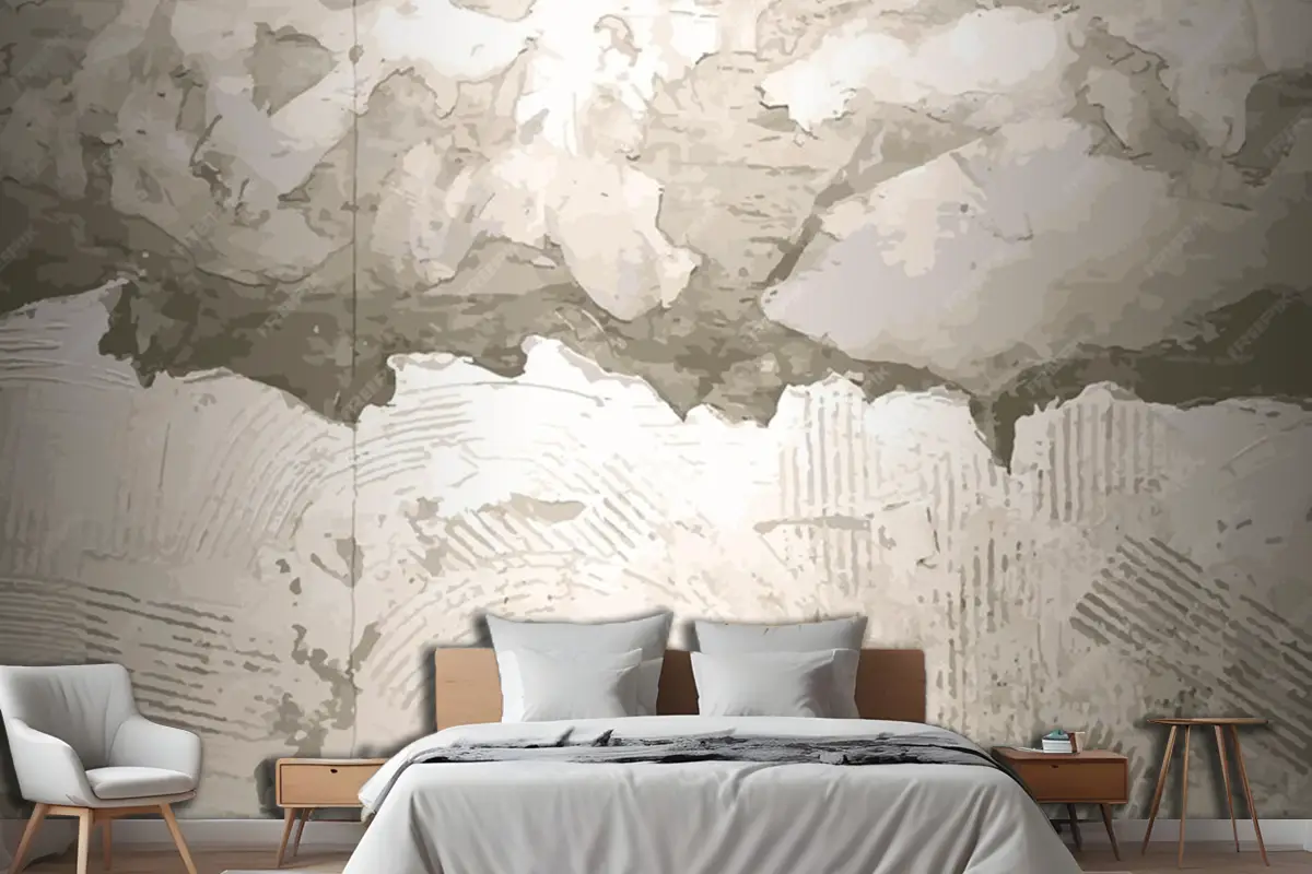 Dekoratif Konsept Duvar Deseni Ve Grunge Doku Yatak Odası Duvar Kağıdı