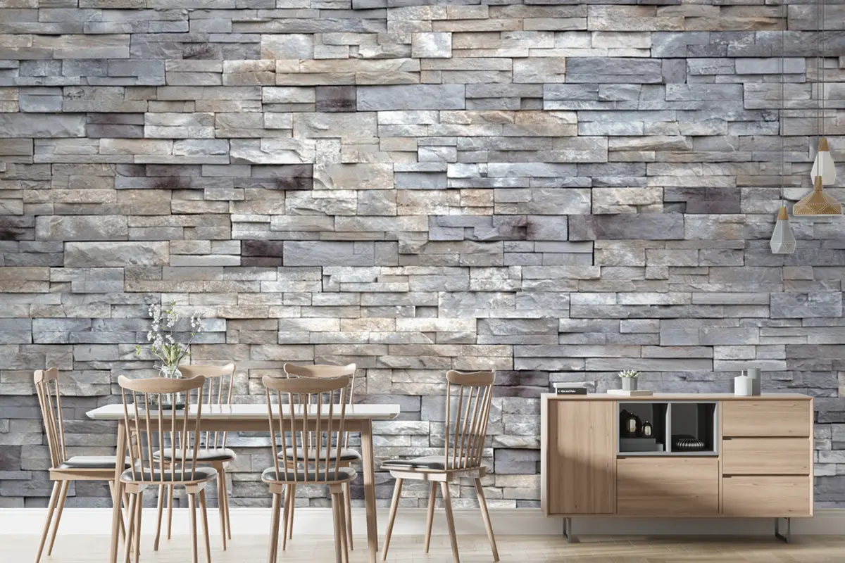 Kesme Taş Bloklardan Oluşan Sıralı Duvar Kağıdı