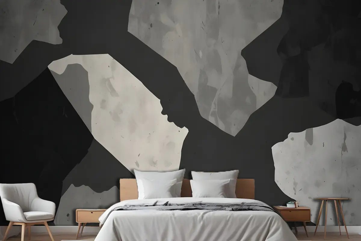 Büyük Koyu Terrazzo'dan Esinlenen Duvar Kağıdı 