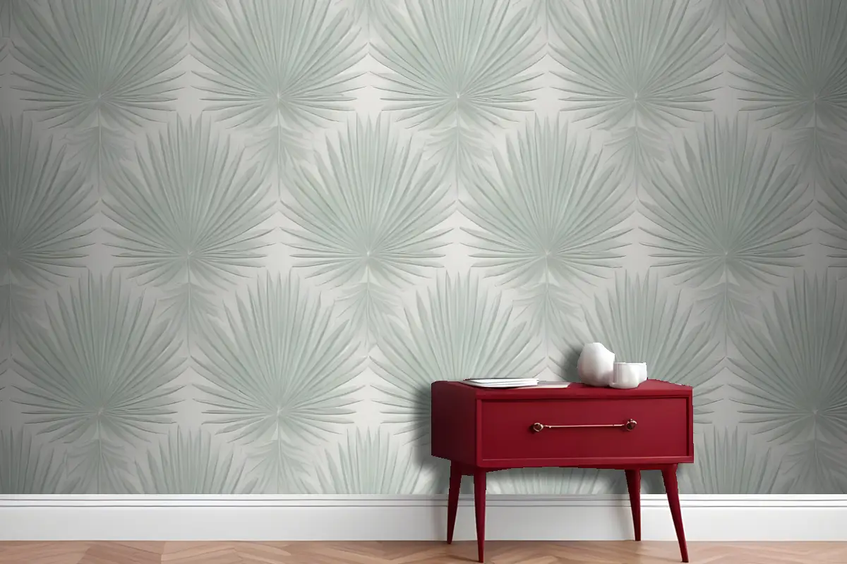 Açık Yeşil Soyut Yayılan Çizgiler Güneş Patlaması Şekilleri Antre  Hol  Koridor Duvar Kağıdı