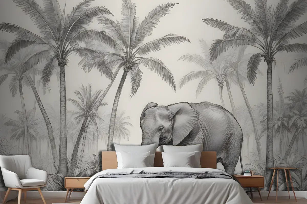 Loxodonta Vintage Explorer Yatak Odası Duvar Kağıdı