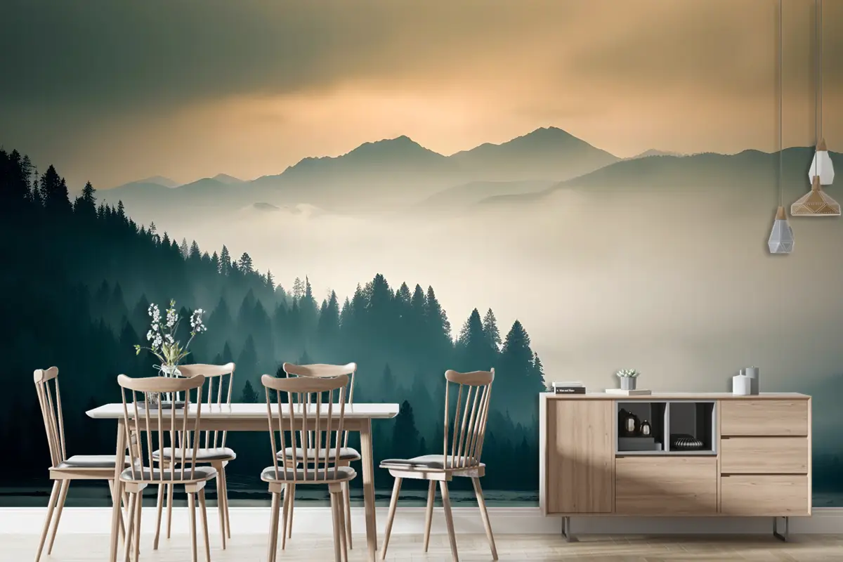 Puslu Dağ Manzaralı Duvar Kağıdı 