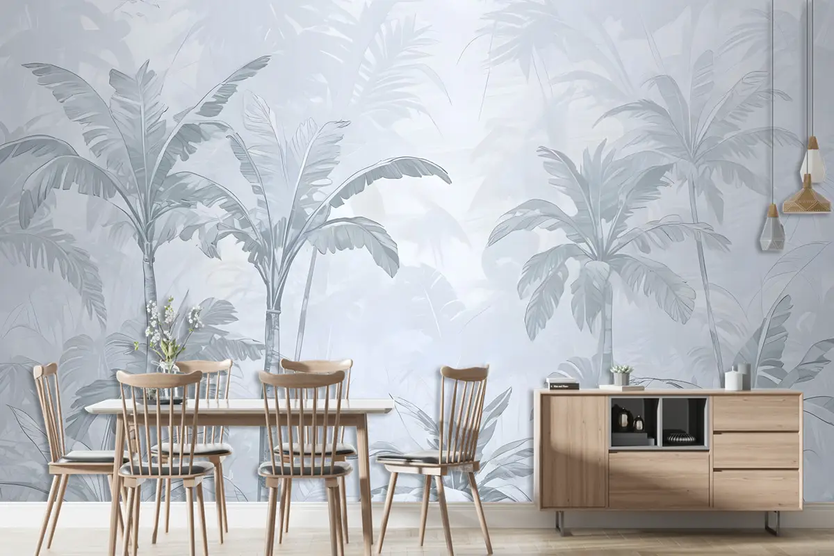 Tek Renkli Antik Orman Manzarası Duvar Kağıdı 