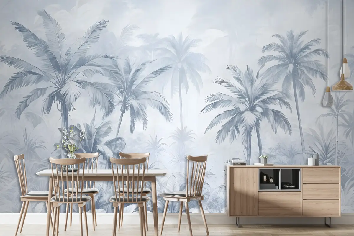 Tek Renkli Antik Orman Manzarası Duvar Kağıdı 