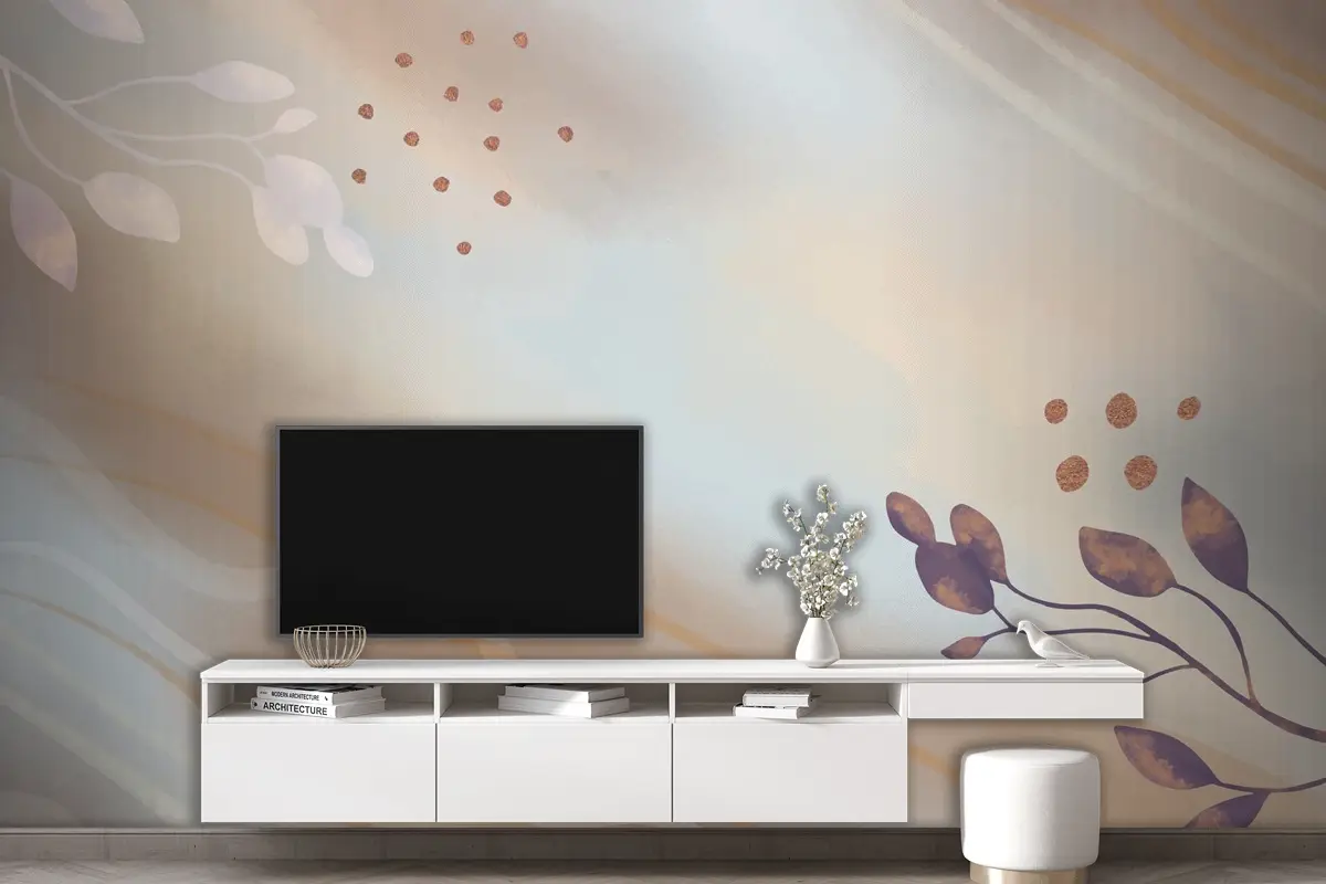 Nötr Suluboya Arka Planı Tv Arkası Duvar Kağıdı