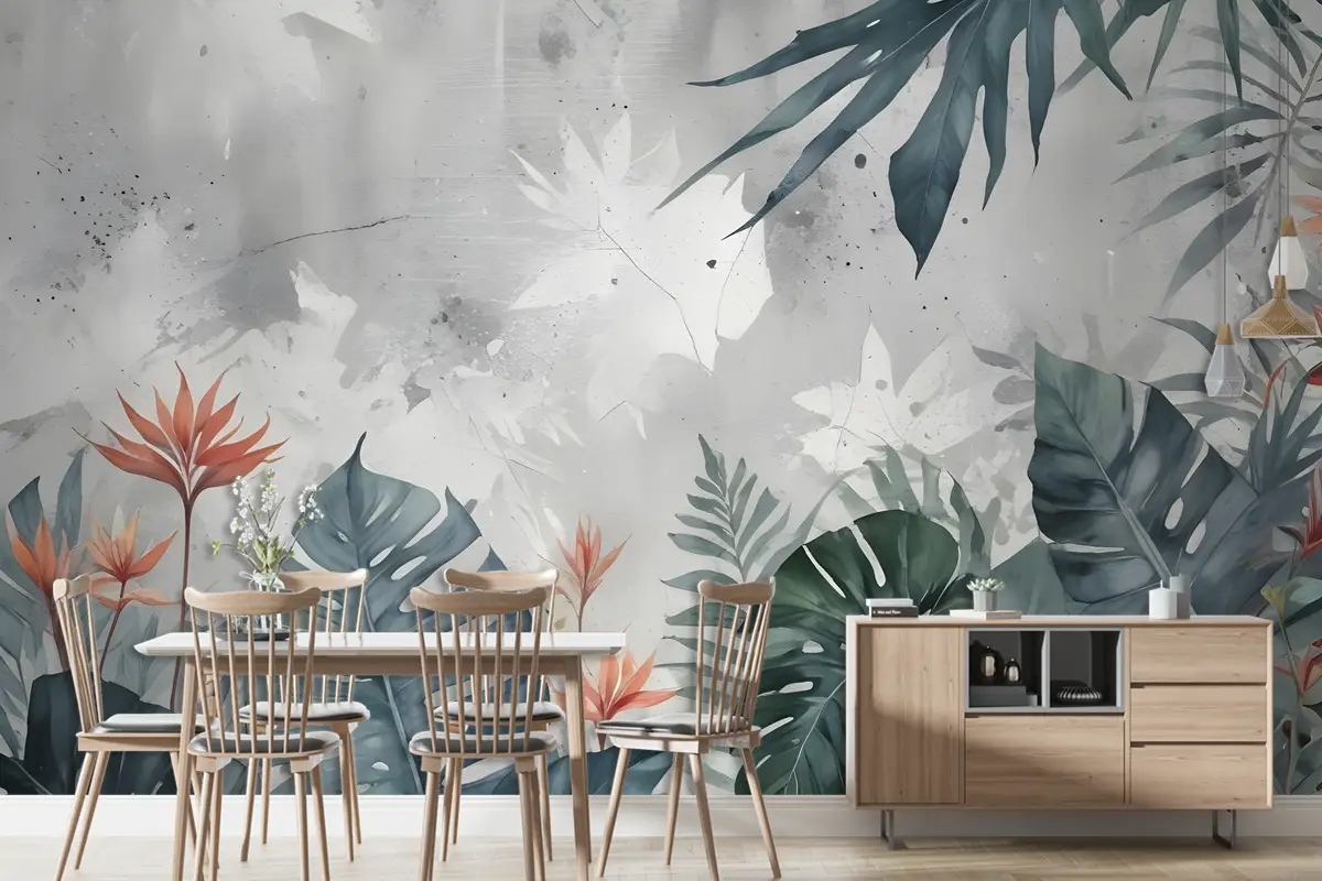 Eski Tropikal Yaprak Duvar Kağıdı 