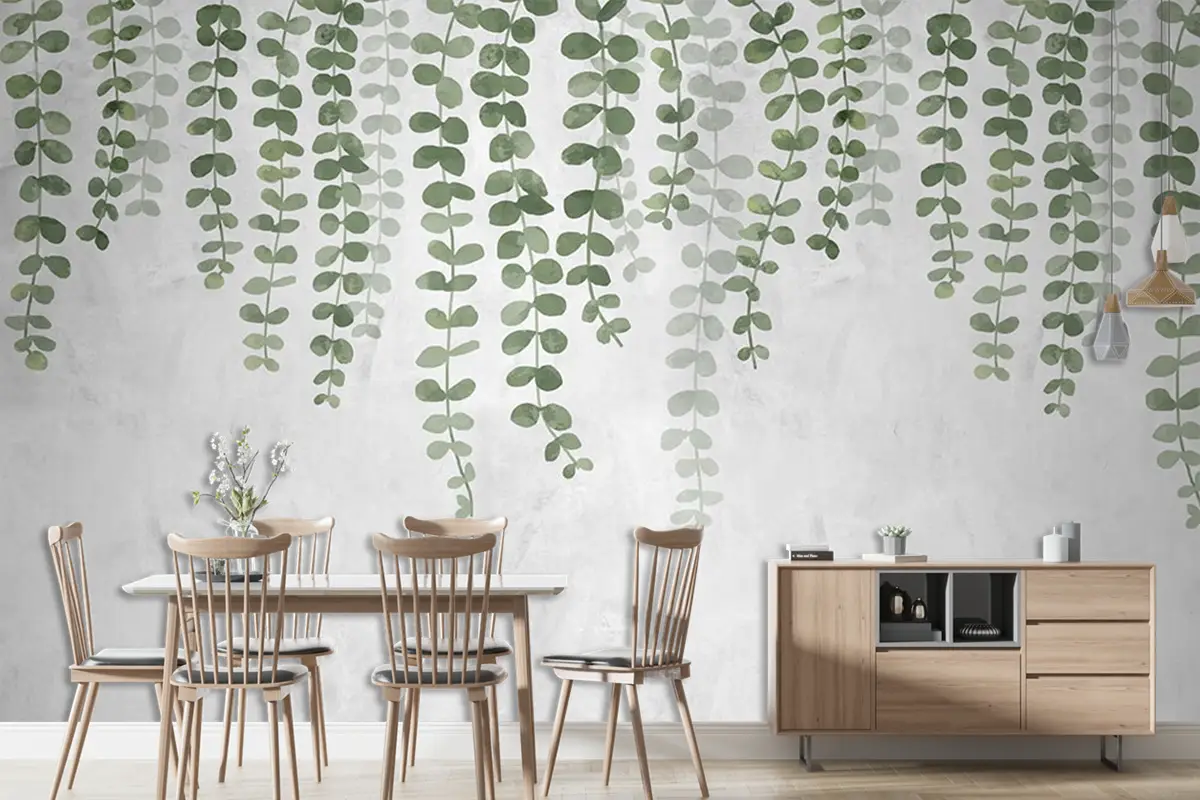 Özel Tasarım Sarmaşık Yapraklar Duvar Kağıdı