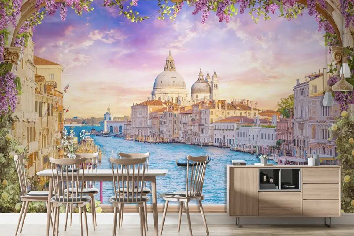 Peyzaj Venedik İtalya Fresk Manzara Duvar Kağıdı