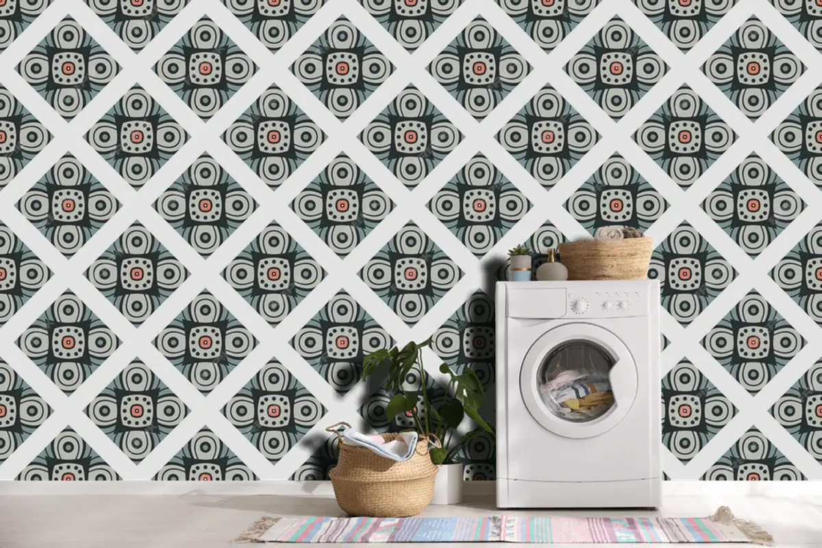 Kesintisiz Geometrik Renkli Arka Plan Deseni Duvar Kağıdı 