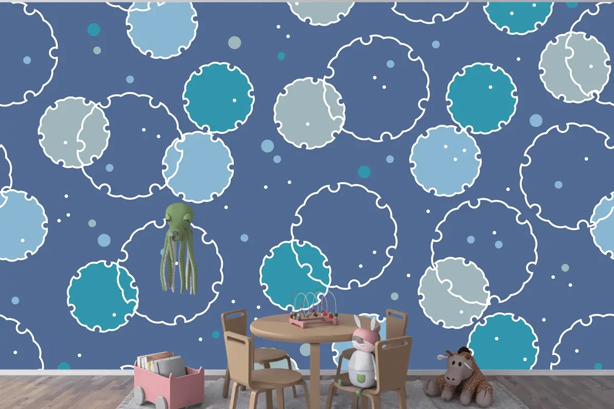 Japon Vintage Kar Grafik Sembolleri Ile Kusursuz Desen Çocuk Odası Duvar Kağıdı