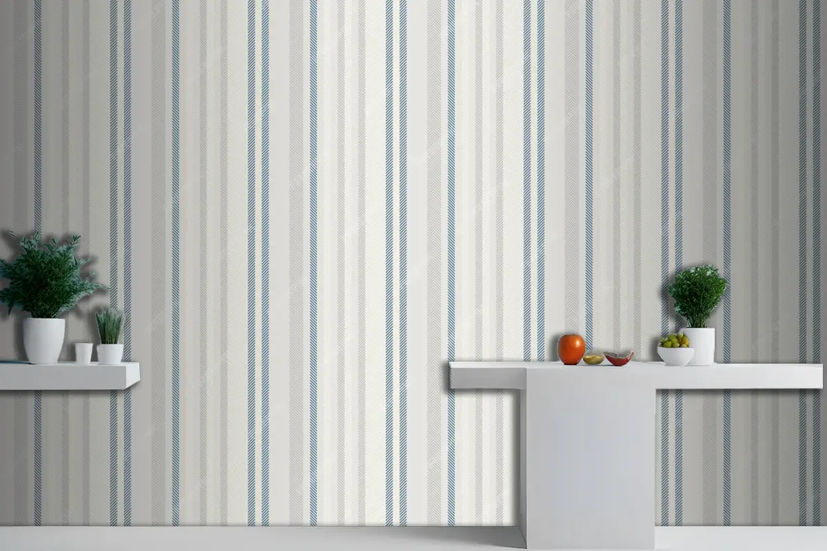Desen Çizgilerinin Kesintisiz Dokusu Tekstil Şerit Mutfak Duvar Kağıdı