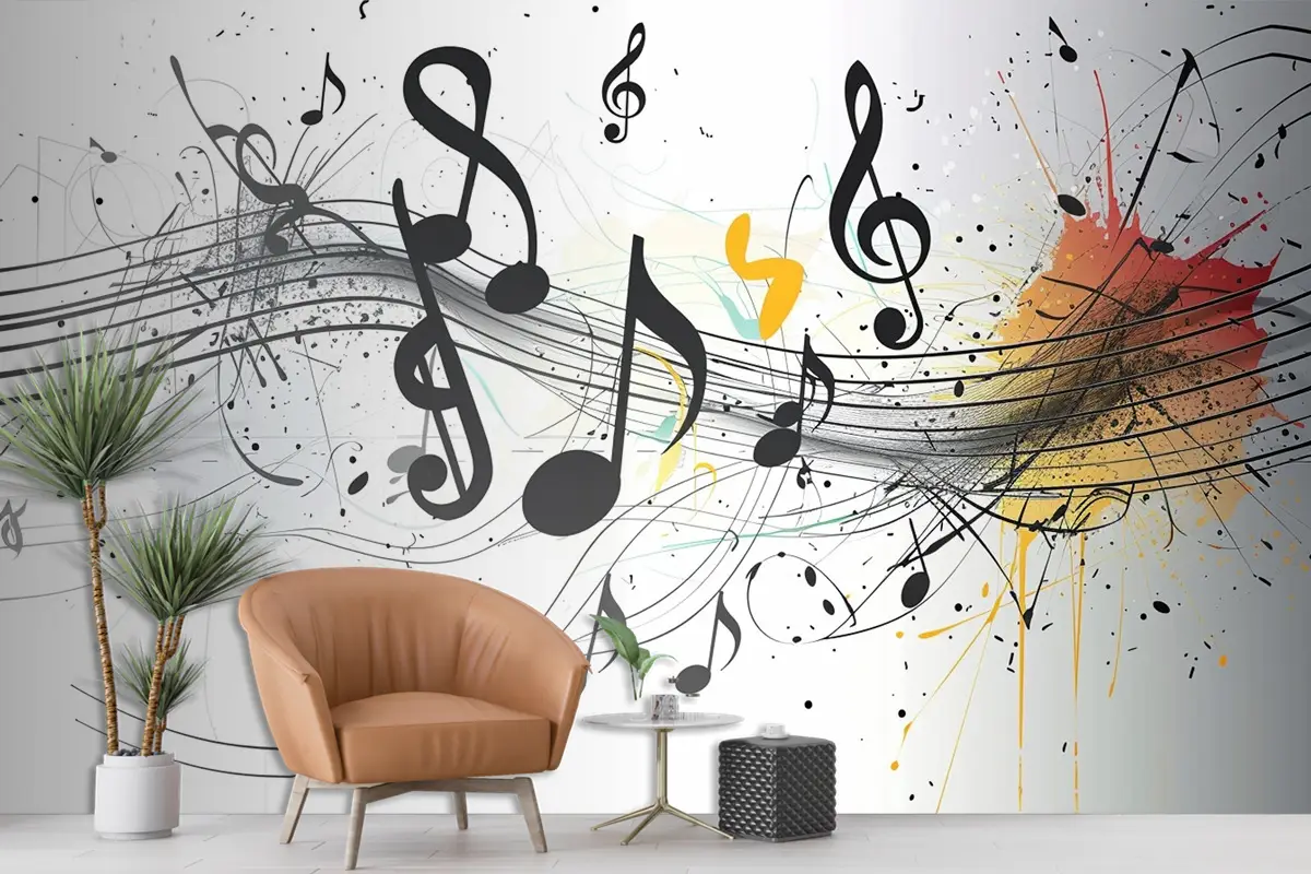 Siyah Müzik Notaları Duvar Kağıdı