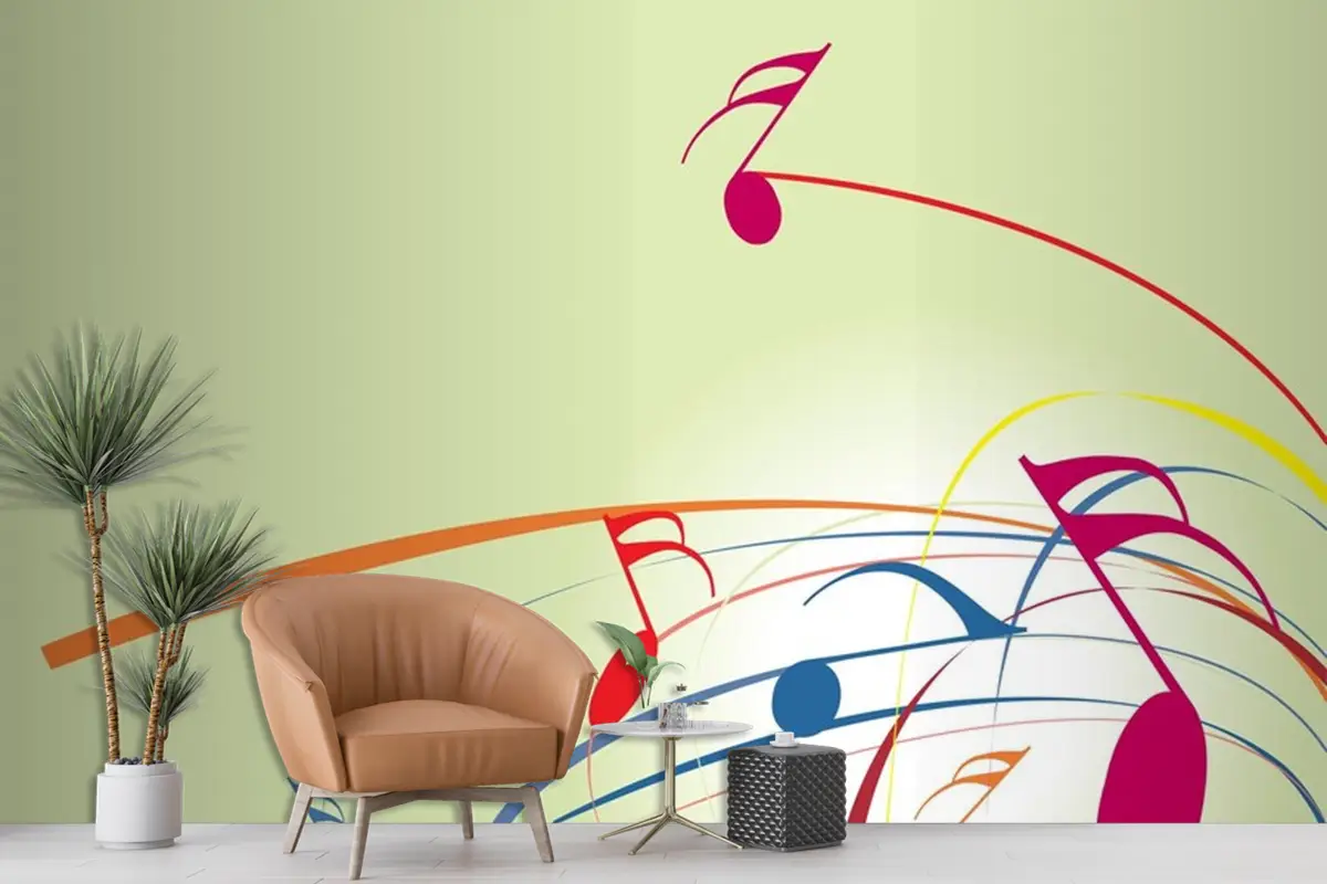 Soyut Dalga Çizgileri Müzik Duvar Kağıdı