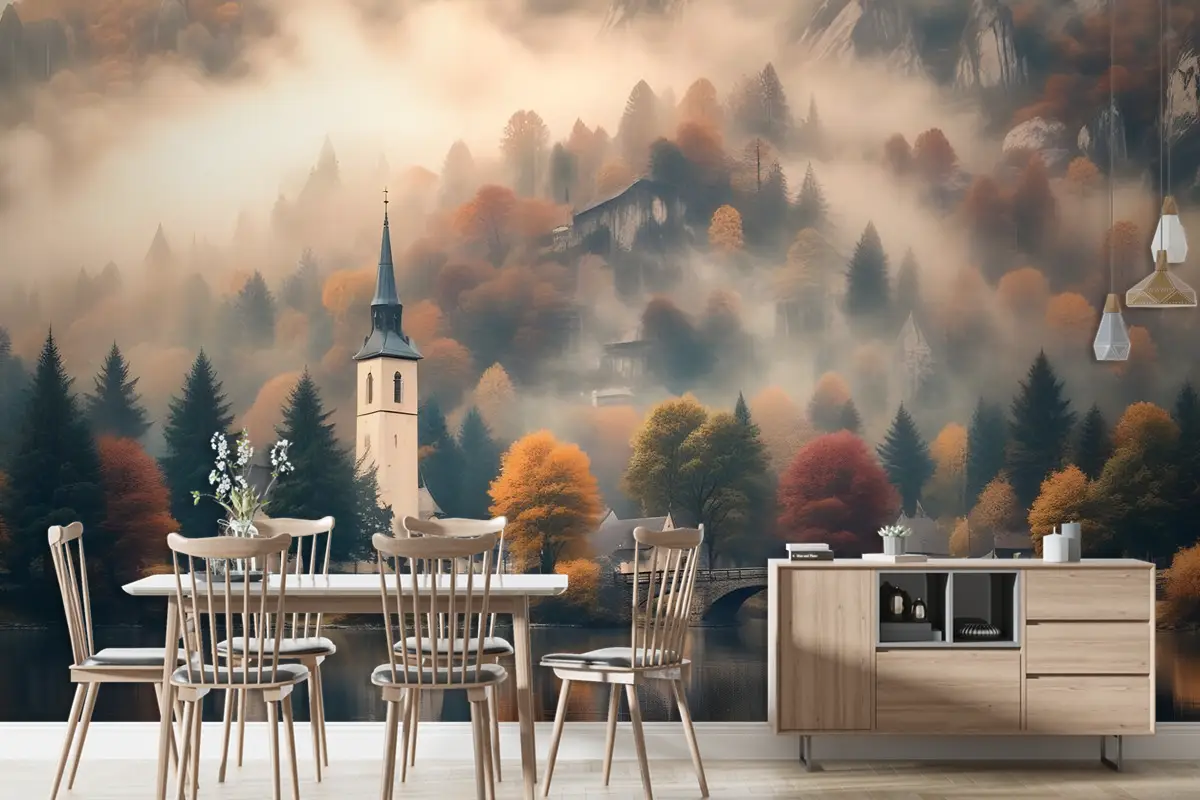 Dağ Ormanında Gün Batımı Doğa Duvar Kağıdı