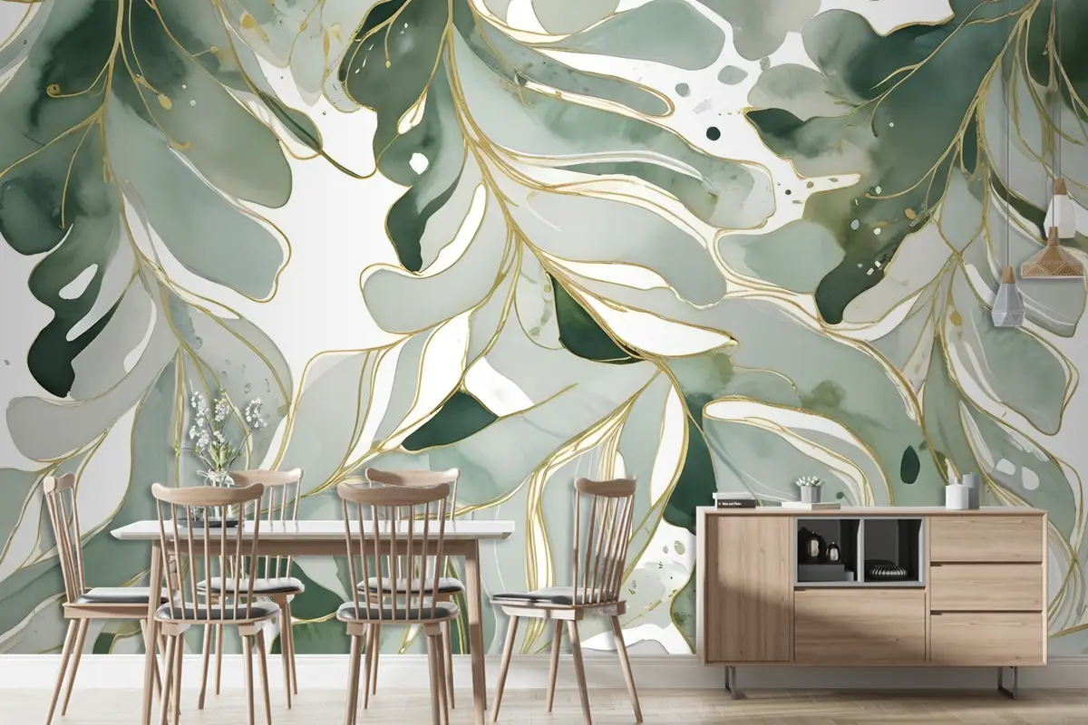 Tropikal Taze Yaprak Duvar Kağıdı 