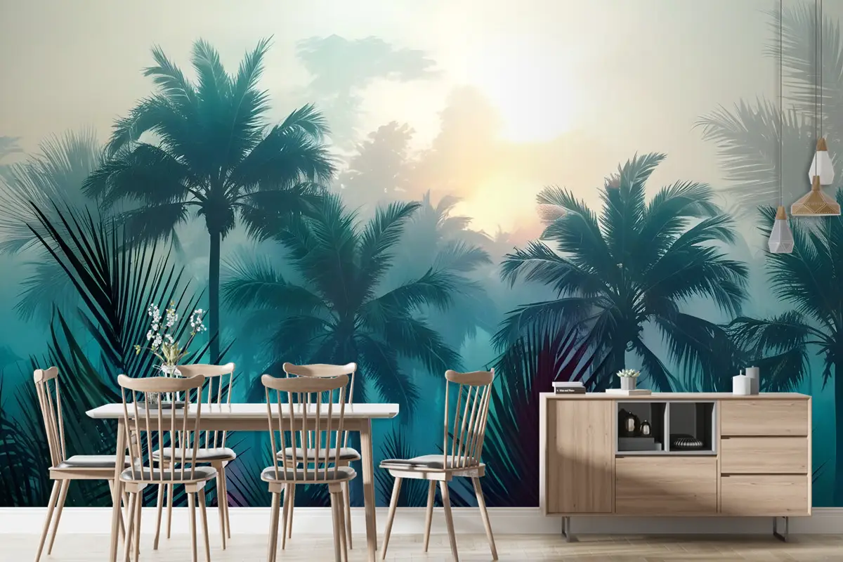 Tropikal Palmiye Ormanı Duvar Kağıdı 