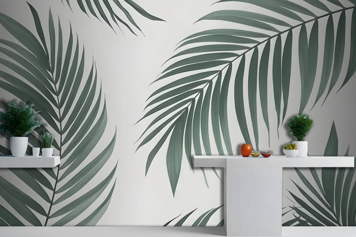 Tropikal Palmiye Mutfak Duvar Kağıdı