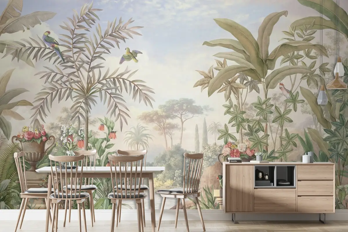 Tropikal Manzara Fresk Duvar Kağıdı