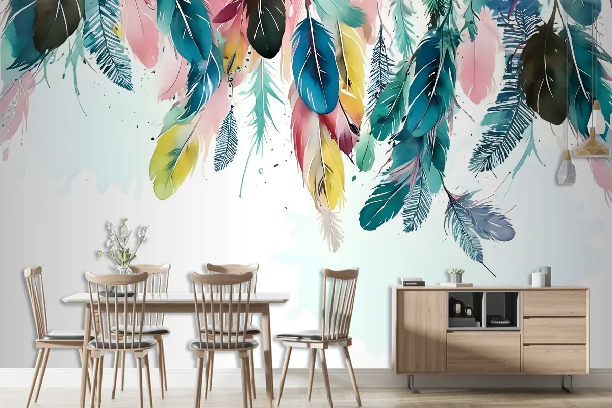 Suluboya Muz Yaprağı Duvar Kağıdı 