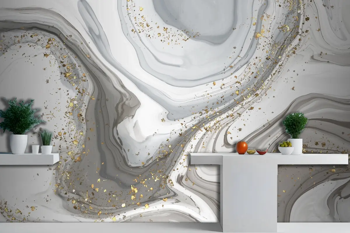 Parıltılı Mutfak Duvar Kağıdı Suluboya Elle Çizilmiş Arka Plan