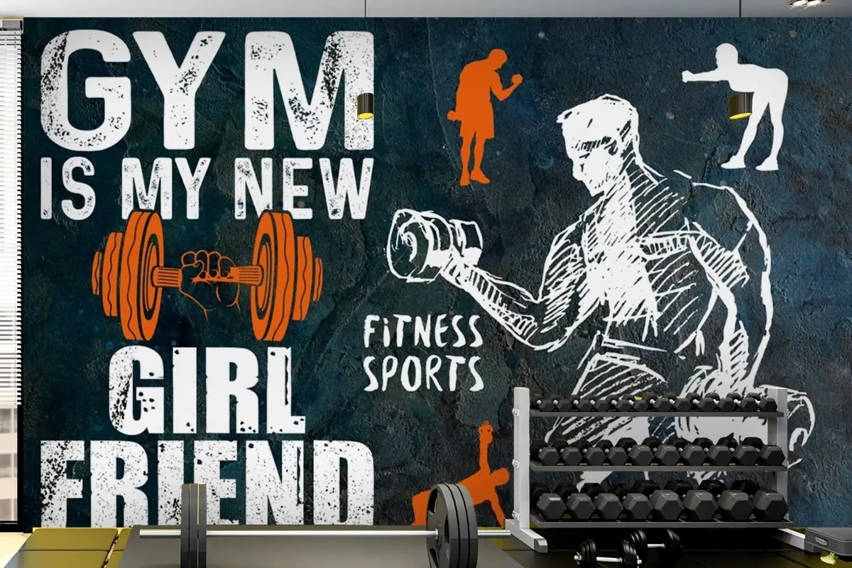 Yeni Kız Arkadaşım Spor Salonu Yazılı Duvar Kağıdı