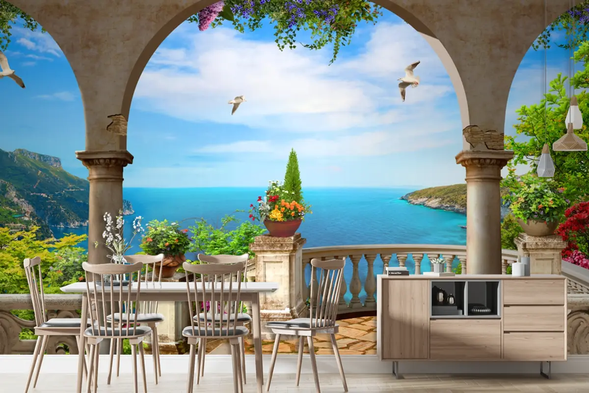 Zarif Mimari Ve Doğa Manzara Duvar Kağıdı