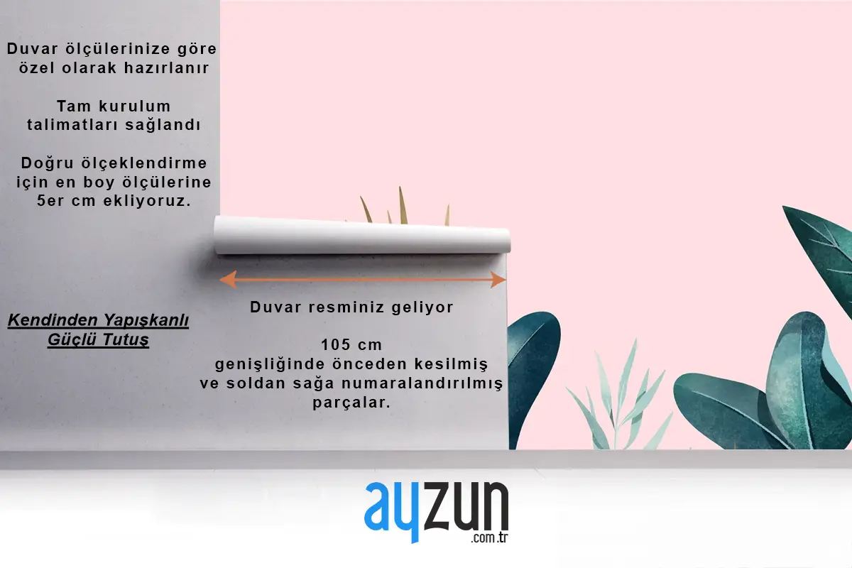 Tropikal Yaprak Yatak Odası Duvar Kağıdı 