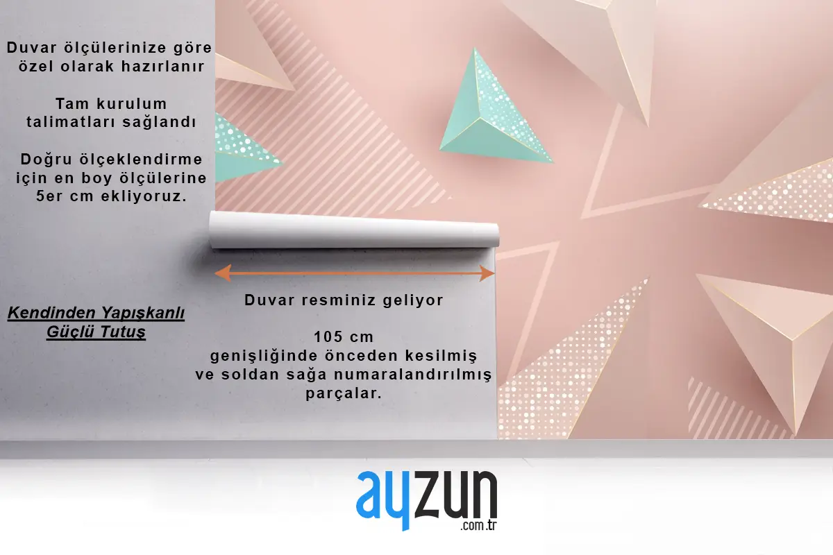 Pembe Ve Yeşil Üçgenler Ile Gerçekçi Arka Plan Ofis Duvar Kağıdı