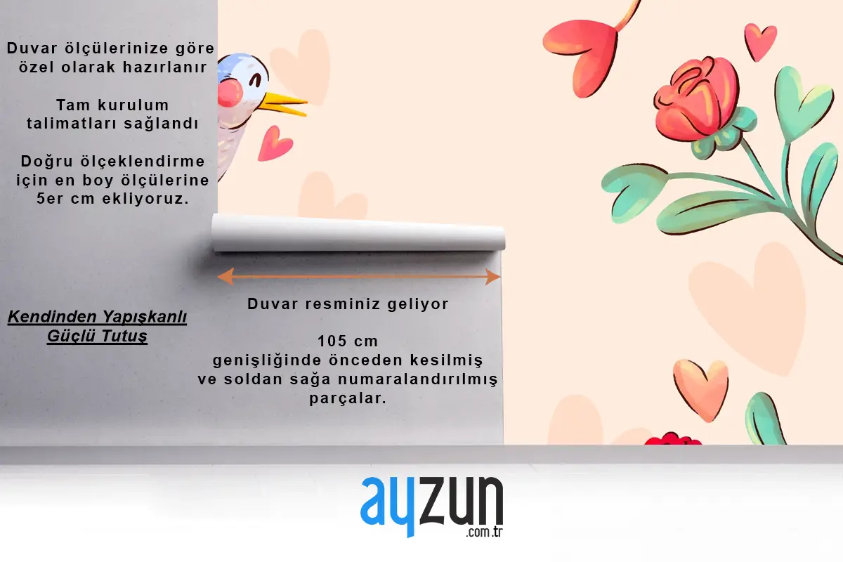 Sevgililer Günü Kutlaması İçin Suluboya Arka Plan Çocuk Odası Duvar Kağıdı
