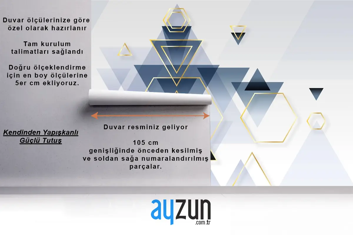 Soyut Degrade Geometrik Ofis Duvar Kağıdı