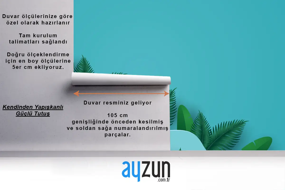 Çok Dalga Katmanlı Ofis Duvar Kağıdı Duvarında Yeşil Yapraklar Veya Yeşillik