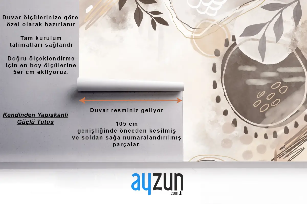 Suluboya Nötr Toprak Tonları Yatak Odası Duvar Kağıdı