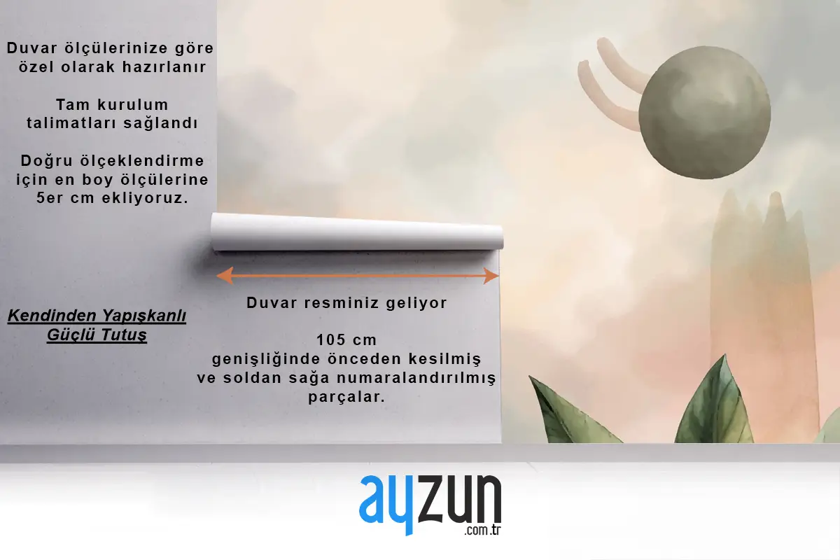 Suluboya Yumuşak Toprak Tonları Arka Plan Yatak Odası Duvar Kağıdı