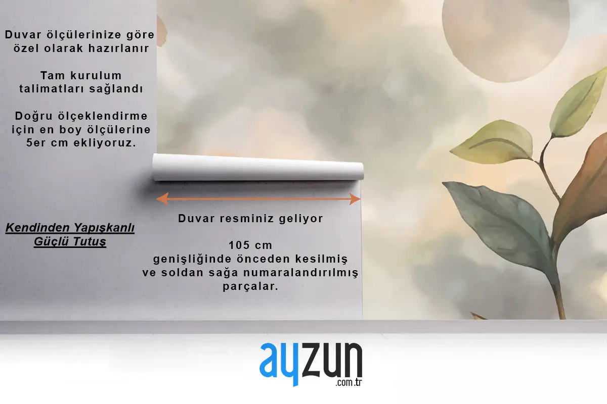 Suluboya Yumuşak Toprak Tonları Arka Plan Yatak Odası Duvar Kağıdı