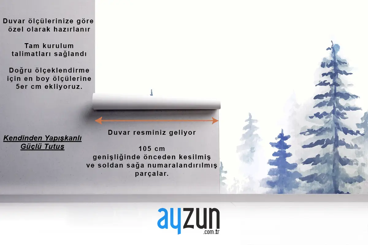 El Boyalı Suluboya Doğa Arka Plan Yatak Odası Duvar Kağıdı