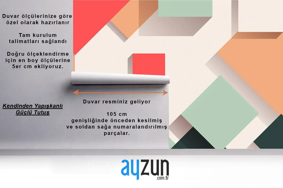 Düz Geometrik Arka Plan Ofis Duvar Kağıdı 