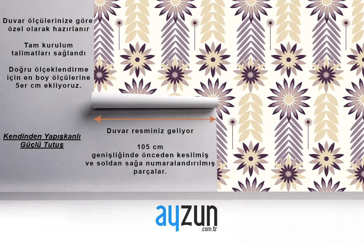 Düz İskandinav Tasarım Desenli Yatak Odası Duvar Kağıdı