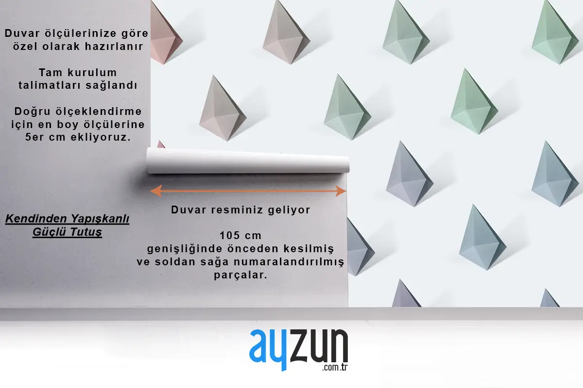 Renkli Kağıt El Sanatları Elmas Şekli Desenli Ofis Duvar Kağıdı